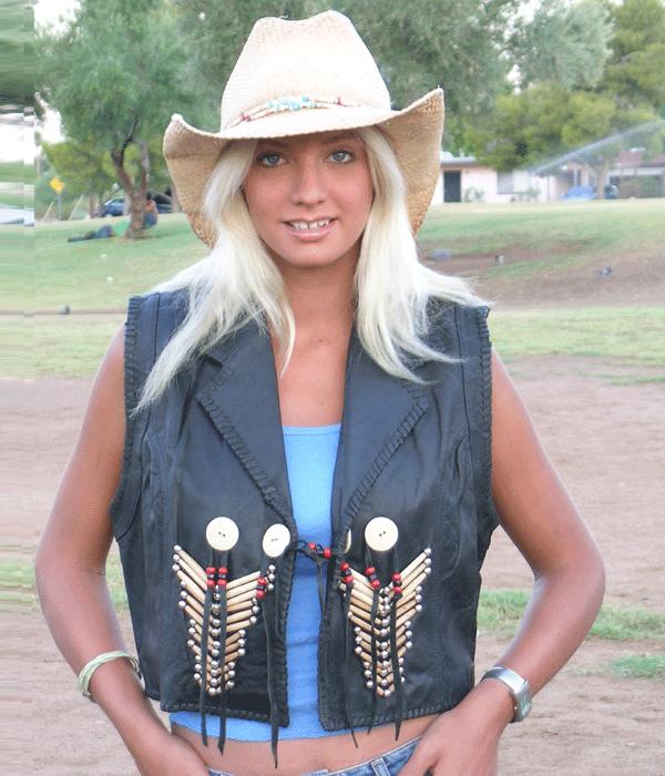 (image for) Ladies Western Shybu Cowhide Vest